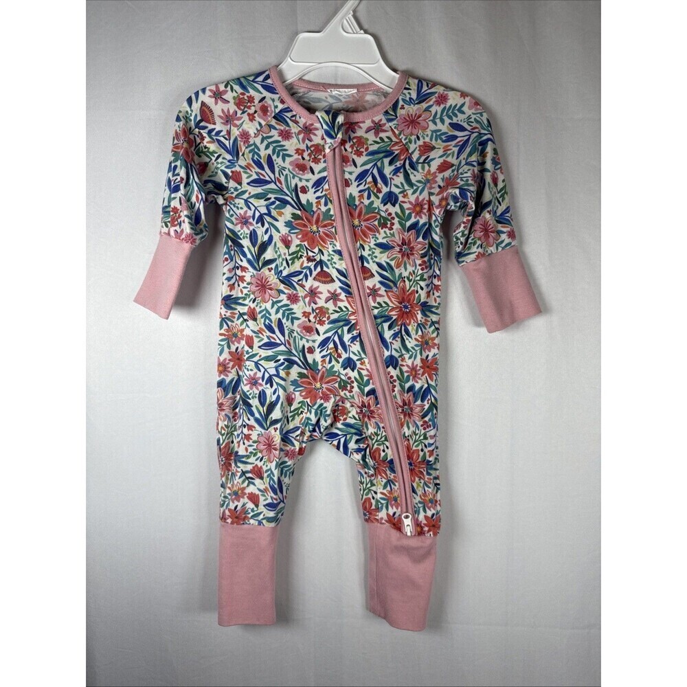Catasy Bamboo Sleeper Pink Floral Print 0-3 M Preowned